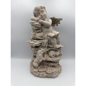 Vintage 16" Design Toscano Afternoon Nap Angel Garden Statue Sculpture